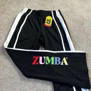 Zumba Fitness Black Joggers with Multicolor Logo